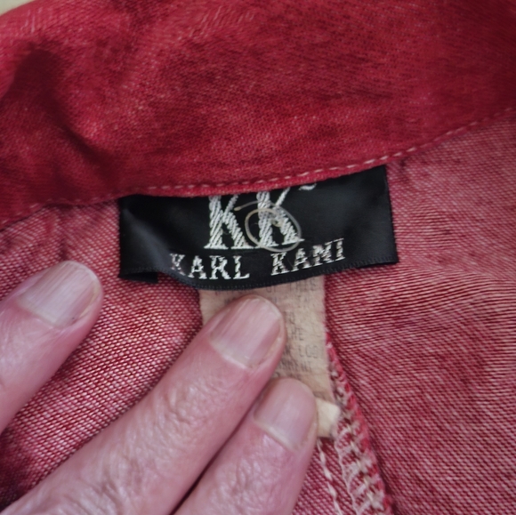 Retro Red Karl Kani long light weight Jean Jacket. - Picture 4 of 6